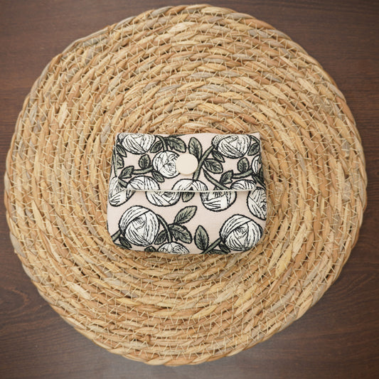Card pack Embroidered fabric  Rose